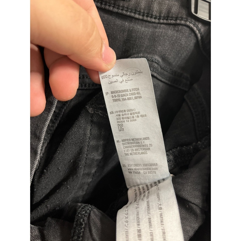 Hollister Jeans Mens 32x32 Black Denim Dark Wash All Day Comfort Slim Straight - Picture 8 of 12